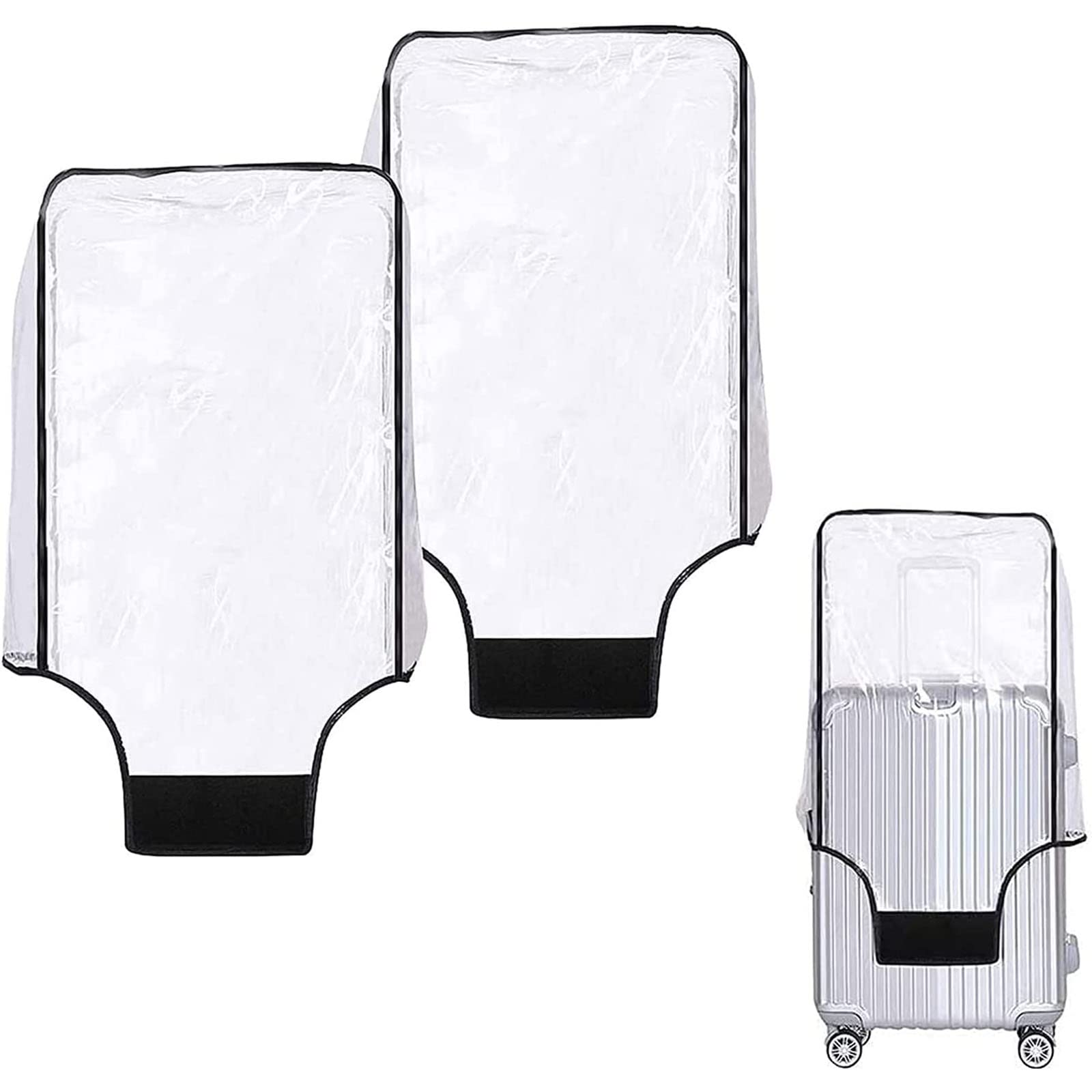 boogift 2 pcs Clear PVC Suitcase Cover Clear Waterproof Scratchproof PVC Suitcase Luggage Cover Protector Cover Travel Luggage Trolley Case Cover (28)