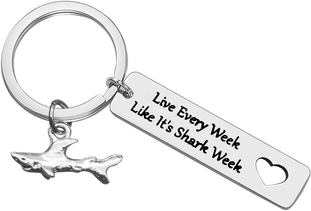 Huwujiu Shark Gifts Keyring Live Every Week Like It's Shark Week Keyring Shark Lover Gifts Shark Stuff Diver Gifts Keyring Shark Week Gifts for Women Men Boys Girls