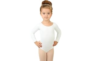 Elowel Pajamas Gymnastics Leotards for Girls - Long Sleeve & Scoop Neck Leotard for Girls Dance