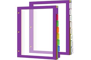 8Tab Binder Dividers with Tabs, 16PCS/2 Set Letter Size Page Dividers for 3 Ring Binder, Clear Folder separators (16)