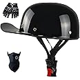 Baseball Cap Motorcycle Helmet,DOT Approved Vintage Open Face Unisex-Adult Half Helmets for Scooter Moped Cap Street Cruiser