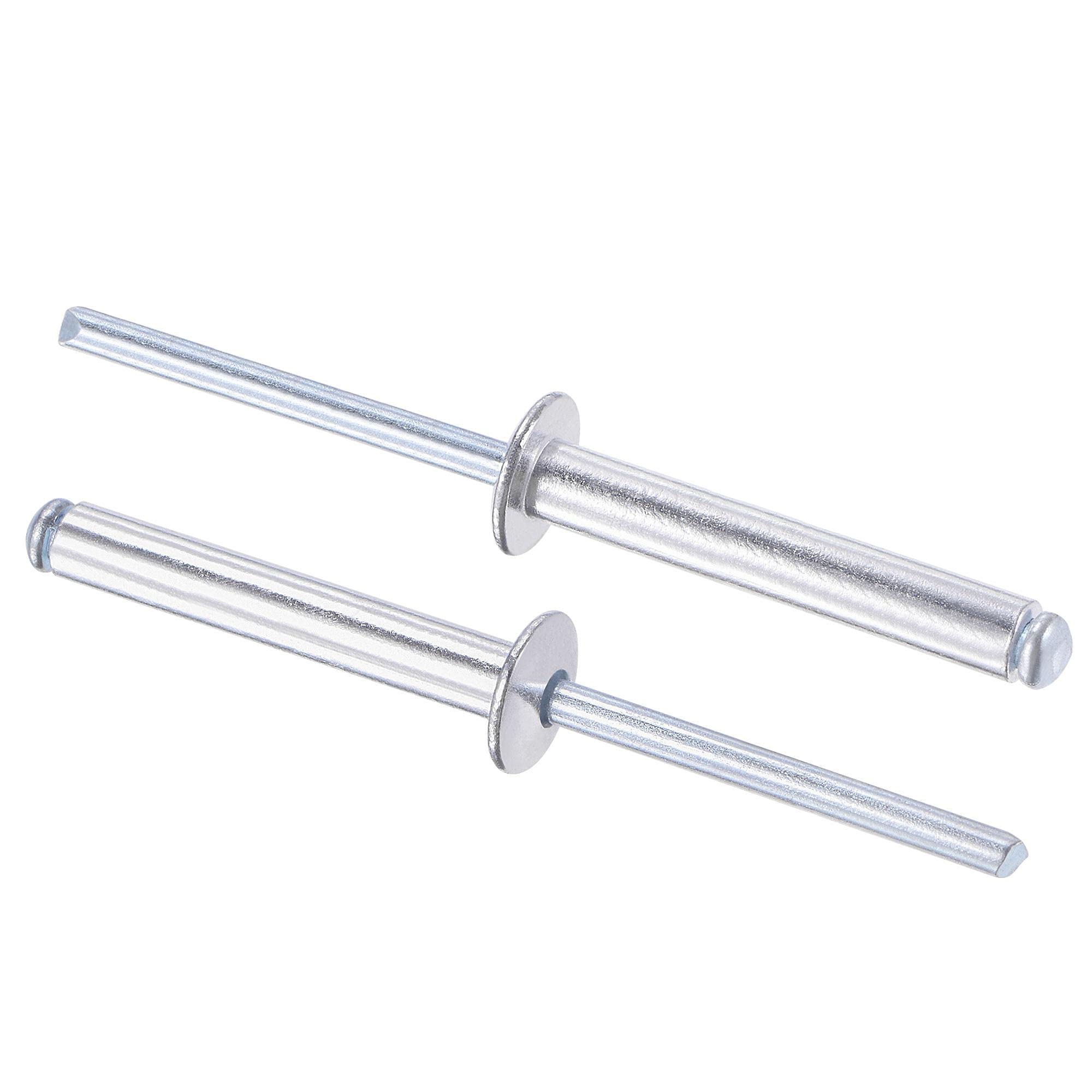Uxcell 60pcs Aluminum Pull Rivets - 5mm Diameter, 13mm Grip Length, Silver Tone Blind Rivets - View #2