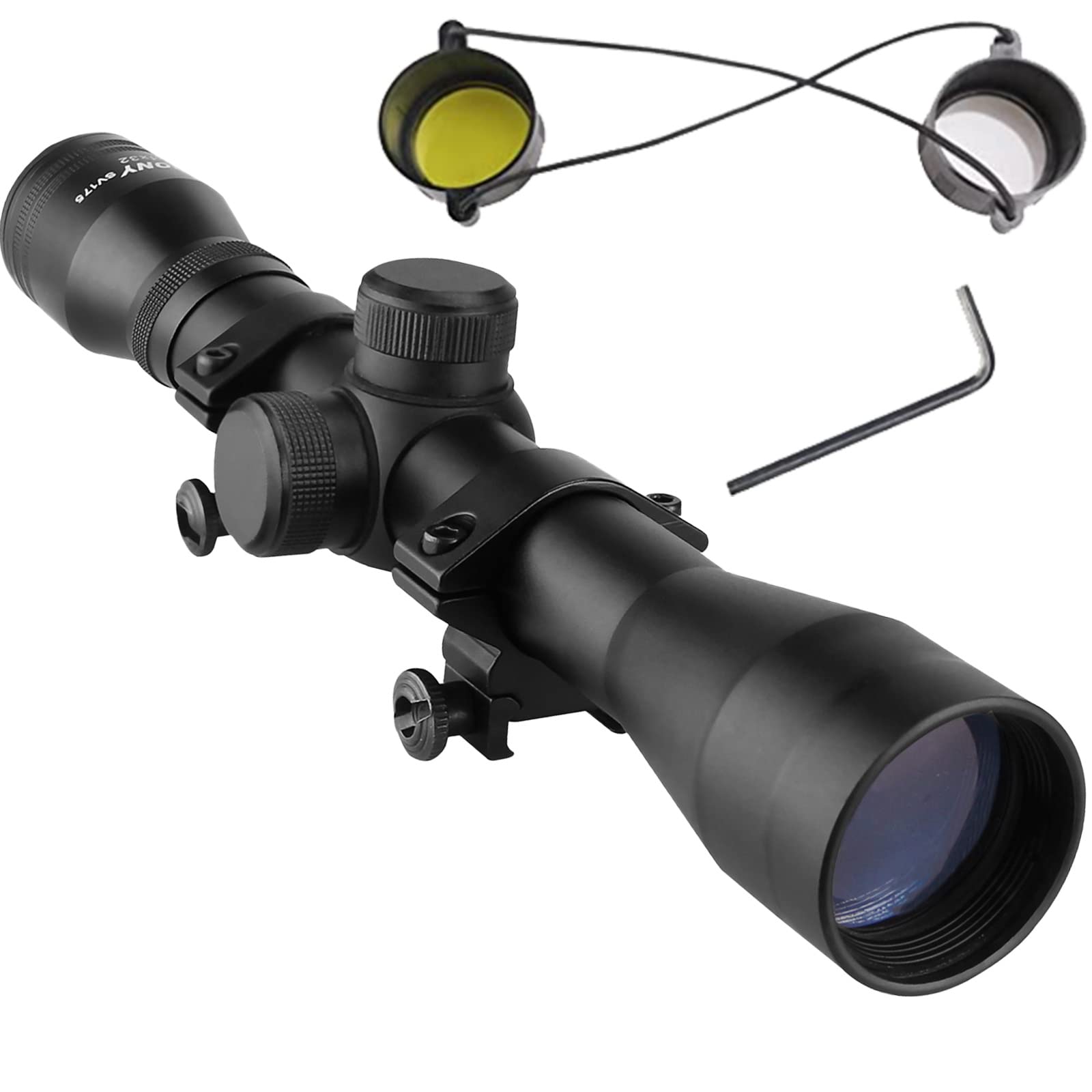 Svbony SV175 Riflescopes, 4x32 Sight Scope, FMC Lens Waterproof 1/4 MOA Scope with Cross Differentiation Line 20mm Picatinny Weaver Mount for Outdoor Sports Activities