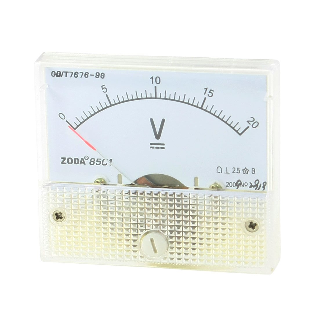 sourcingmap DC 0-20V Fine Tuning Rectangle Dial Panel Analog Voltage Meter Voltmeter