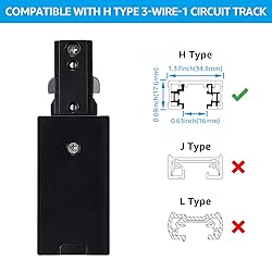 LEONLITE H Track Live End Feed Connector, H Type