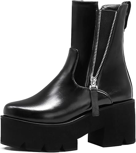 Amazon Night Cherry 厚底 ショートブーツ レディース ファスナー ブーツ 大きいサイズ ブーツ ブーティ