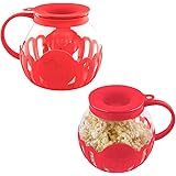 Ecolution (2 Pack) Popcorn Maker Glass Microwave Popcorn Popper With Butter Melter For Movie Style Popcorn