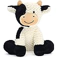 HWD 9.8'' Soft Cow Plush Dolls Stuffed Animals Toys Gifts for Kids, Toddler, Birthday, Valentines, Christmas (Sitting)