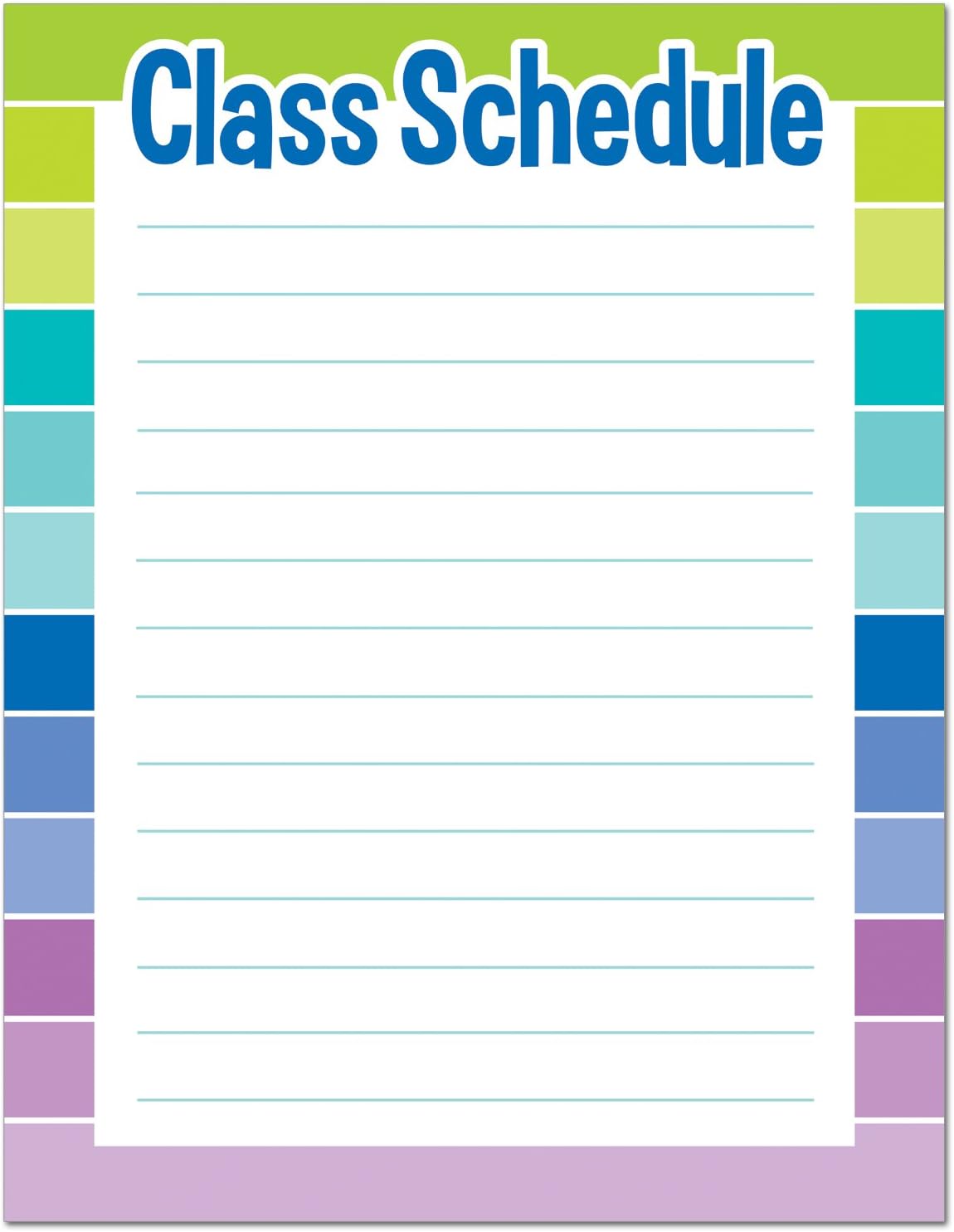 Creative Teaching Press Chart Painted Palette Class Schedule Chart (1128)