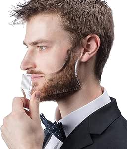 Beard Shaper Template Shaping Tool Newchichi Transparent Styling Comb Stencil For Goatee Moustache Sideburns Facial Hair Trimming Grooming Guide For Men Jaw Cheek Neck Line Curva Simetrica Amazon Es Belleza