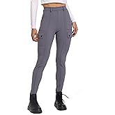 Womens Cargo Leggings Yoga Work Pants Gym Athletic Workout Running High Waisted with Pockets Stretch Casual Bottoms