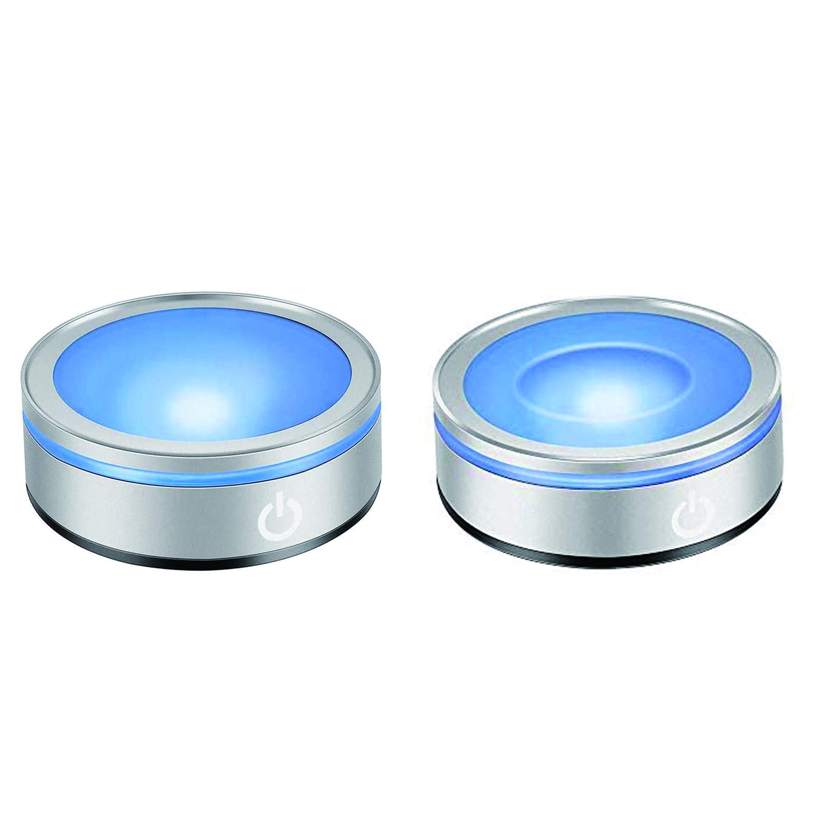 CDIYTOOL LED Light Base Multicolor Round Show Stand Display Plate Base Display Light Base for 3D Crystal Glass Art with Sensitive Touch Switch [Energy Class A+] (Flat Base+Concave Base)