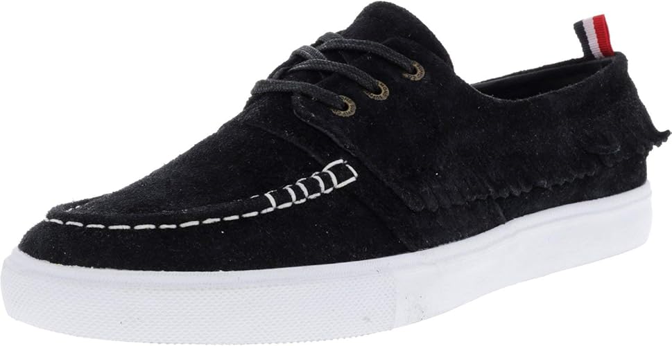 black suede boat shoes