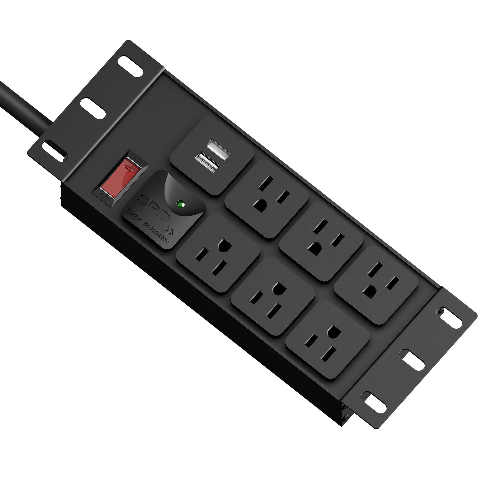 Photo 1 of 10" Rack PDU- 2U (6Outlets), Rack Power Distribution Unit with 1020J Surge Protection (125V/15A 14AWG 6ft Cable) and 2 USB-A, Rack Mount for10 Mini Server Rack Accessories,Network Cabinets/Rack/Self