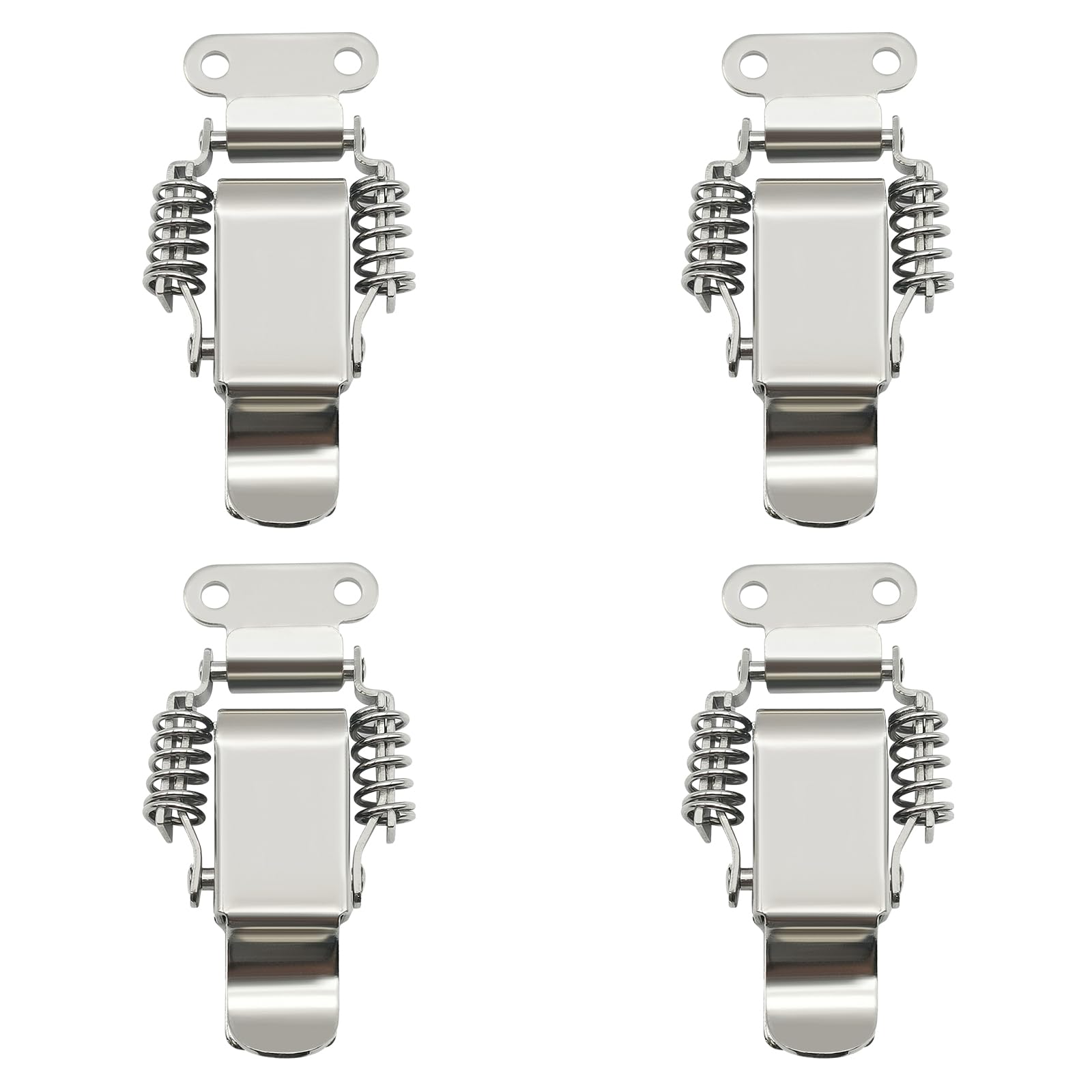 Mike Home Heavy Duty Stainless Steel Spring Draw Toggle Latch Lock Cabinet Box Hasp Latch 4 Pcs (Large)