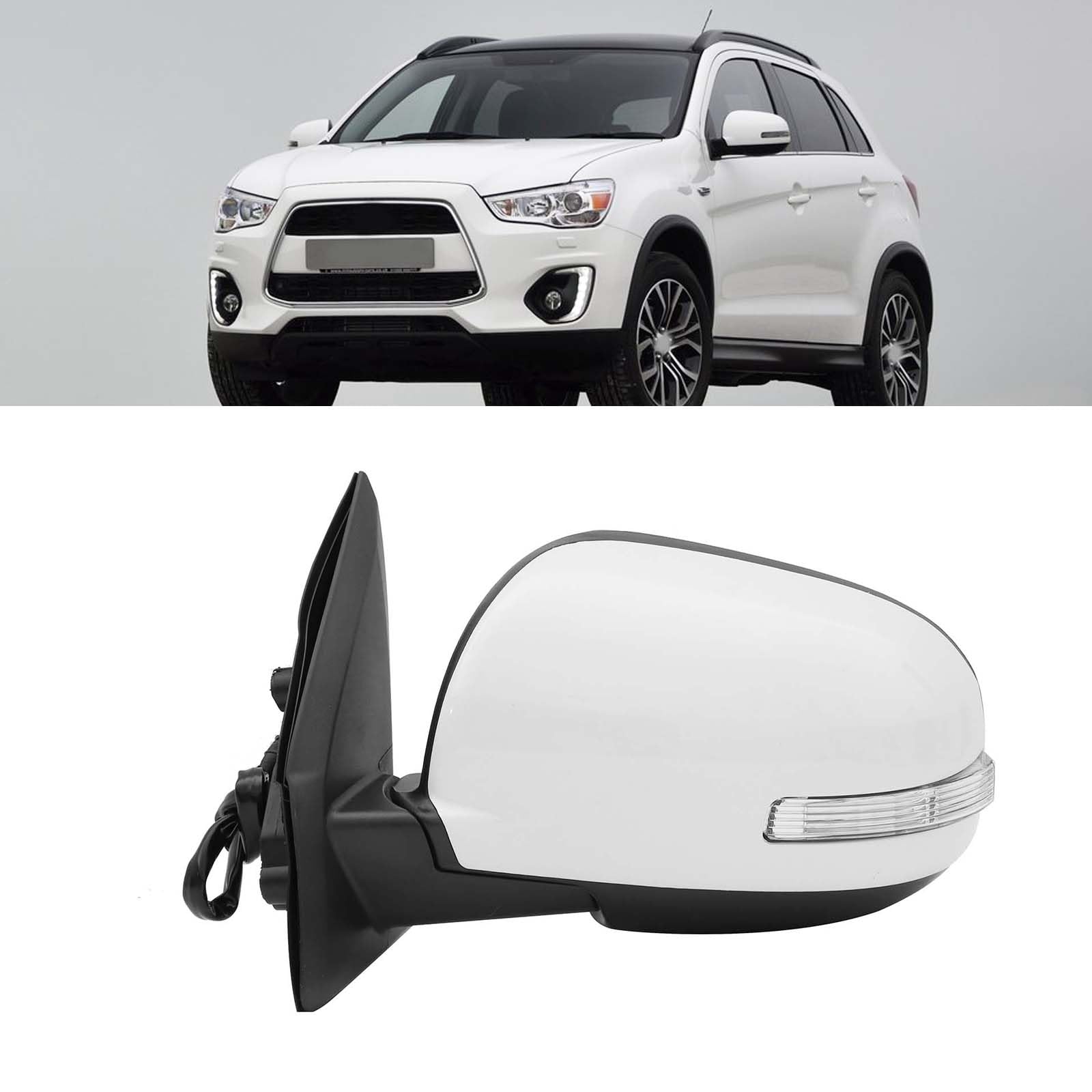 Photo 1 of FSHero Riding Heated Side Mirror Fit for Mitsubishi Outlander Sport Fit for Mitsubishi ASX 2014-2019 Rear View Mirror with Turn Signal Indicator Replace for 7632B773(Left Side)