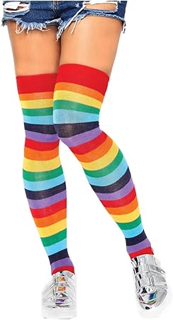 Horror Shop Calze A Righe Sopra Il Ginocchio Nei Colori Dell Arcobaleno Amazon It Giochi E Giocattoli