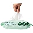 Wipemate EWG-Verified Premium Baby Wipes, 99% Water-Based, Plastic-Free, Ultra-Soft Plant-Based Wipe, Chlorine/Alcohol-Free, pH-Balanced, Hypoallergenic Cruelty-Free with Durable Flip-Top Lid 80-Ct