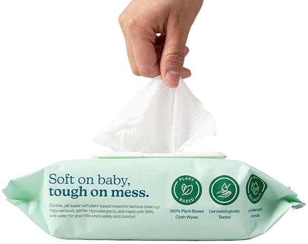 WIPEMATE EWG-VERIFIED PREMIUM BABY WIPES, 99% WATER-BASED, PLASTIC-FREE,...