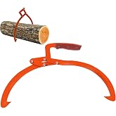 20" Log Tongs Heavy Duty, 2 Claw Log Lifting Tongs with Handle Non-Slip | Loading Capacity 440 lbs, Log Hook for Moving Wood Trees