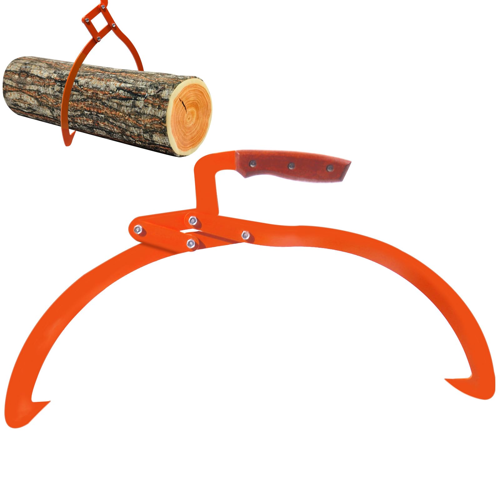 View 1 of 20" Log Tongs Heavy Duty, 2 Claw Log Lifting Tongs with Handle Non-Slip, Loading Capacity 440 lbs, Log Hook for Moving Wood Trees