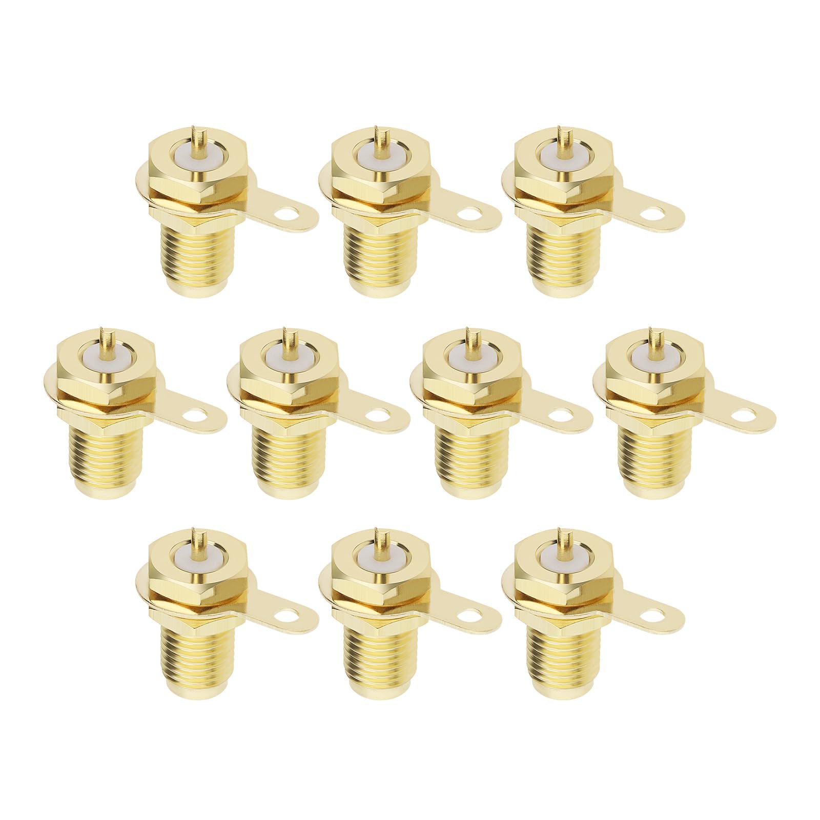 eMagTech Pack of 10 SMA Female Connector SMA Panel Mount Plug SMA Socket Connector Adapter SMA Coaxial Installation Connector Female Antenna Adapter