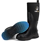 Kalkal Rain Boots Men, Waterproof Rubber Boots for Men, Durable Neoprene Work Boots for Gardening Hunting and Fishing