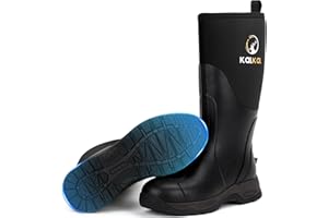 Kalkal Rain Boots Men, Waterproof Rubber Boots for Men, Durable Neoprene Work Boots for Gardening Hunting and Fishing