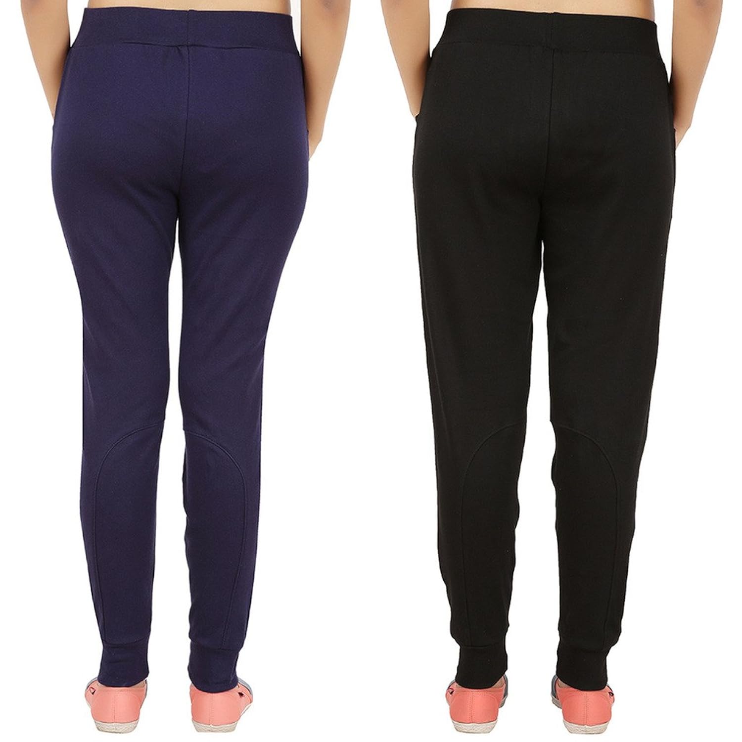 notyetbyus women's black and grey melange joggers strechable pant pack of 2