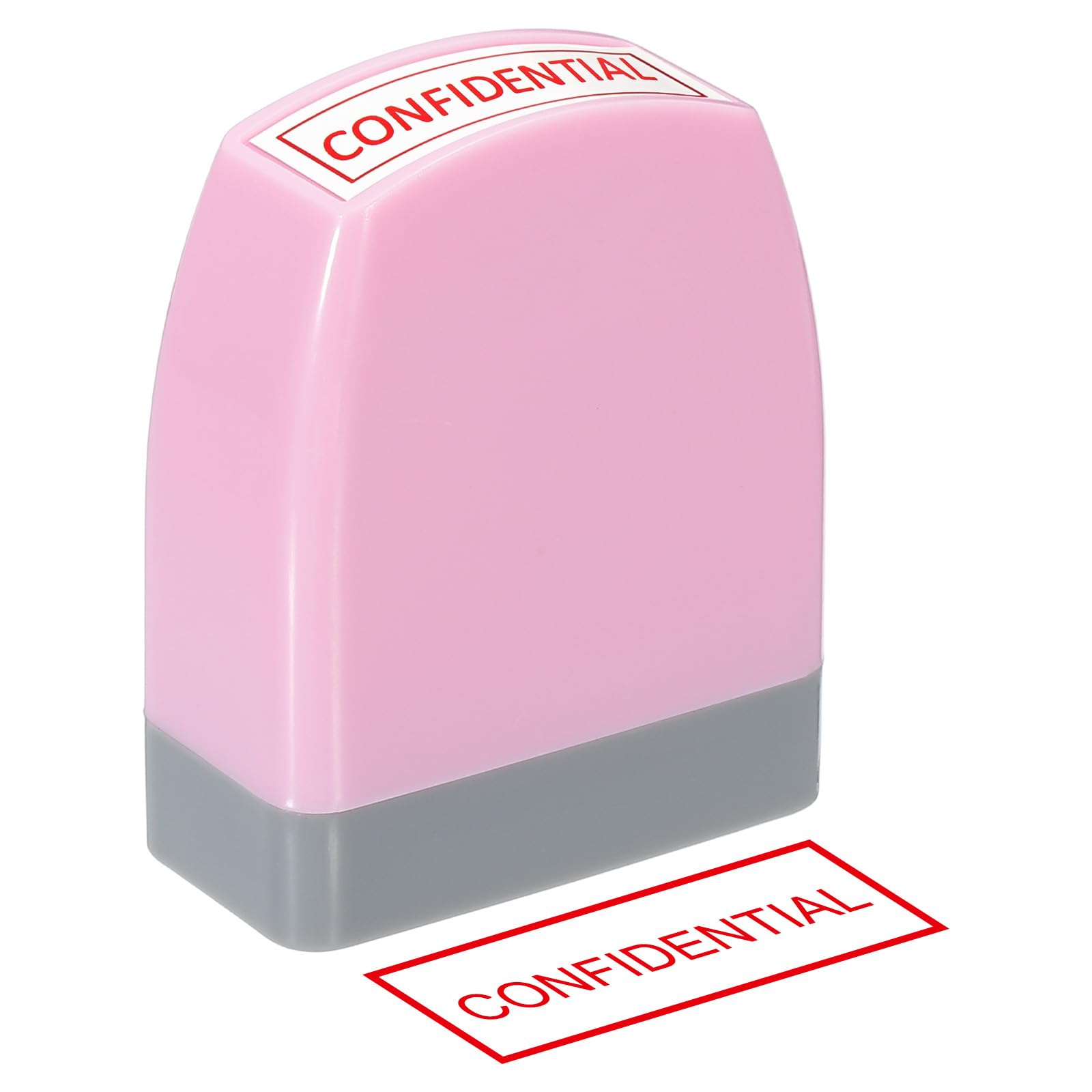 PATIKIL Confidential Notice Stamp Self Inking, Red Ink Office Stamps Pre Inked Message Stamp Refillable Business Stamp, Pink