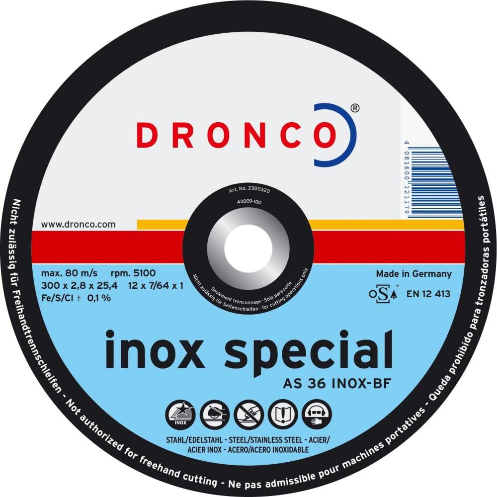 DRONCO AS36INOX-350 - Disco de corte metal AS 36 INOX Special - metal, 350 x 2,8 mm
