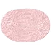 Melody Jane Dolls Houses House Miniature 1:12 Scale Accessory Plain Baby Pink Large Oval Rug