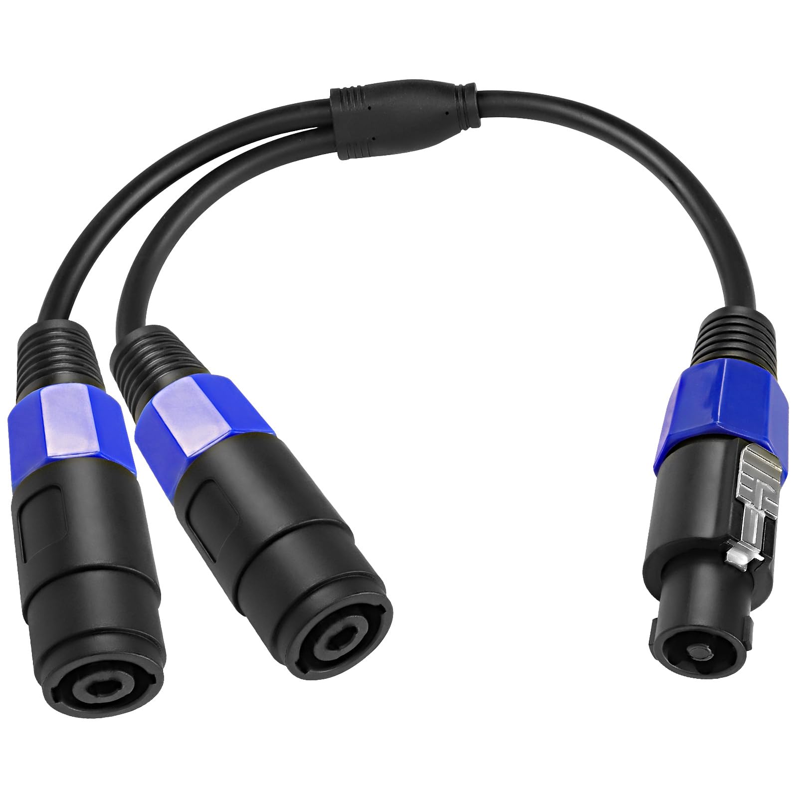 XMSJSIY Speakon Male to 2 Female Splitter Cable Speaker Break Out Twist Lock Audio Cable NL4FC 4 Core Speaker Connector Plug - 0.5m (1 Male to 2 Female)
