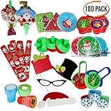 The Twiddlers 100 Pack Christmas Toys - Huge Assortment, Great Stocking Stuffers, Kids Party Bags Favors, Pinata Filler, Xmas Prizes and Birthday