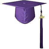 GraduatePro Matte Graduation Cap with 2026 Tassel for Adults High School and Bachelor Master 12 Colors