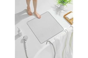 LXXHZZ Non Slip Shower Mat, Comfortable Bath mat for Textured Surface,Quick Drying Easy Cleaning Shower Floor Mat for Wet Area,Without Suction Cups Gray 23 x 23