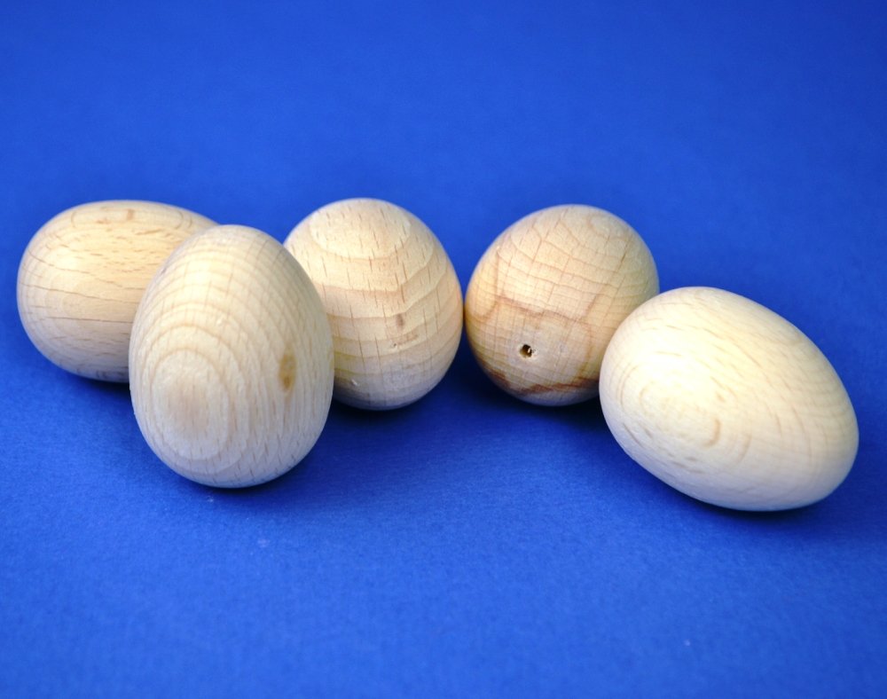 5 Solid Wooden Eggs 40mm Tall Wooden Shapes for Crafts Amazon.co