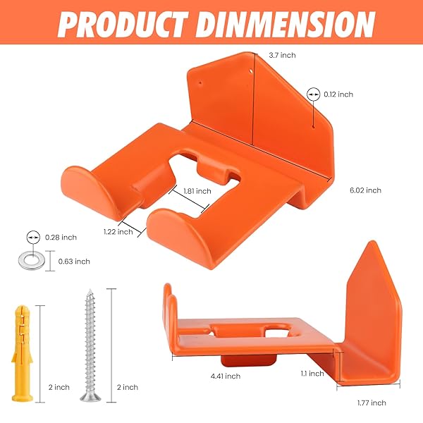 WEED EATER HANGER, 2PACK TRIMMER RACK WALL MOUNT,HEAVY DUTY WEEDEATER HOLDER GARAGE WALL MOUNT FOR POWER TOOLS, GRASS TRIMMER, GARDEN TOOLS