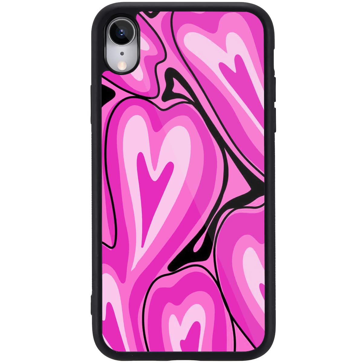 MAYCARI Slim Protective Phone Case for iPhone XR, Aesthetic Love Heart-B Print Design, Soft TPU Hard Back Shockproof Anti-Scratch Protective Cover Case for iPhone XR — image 1