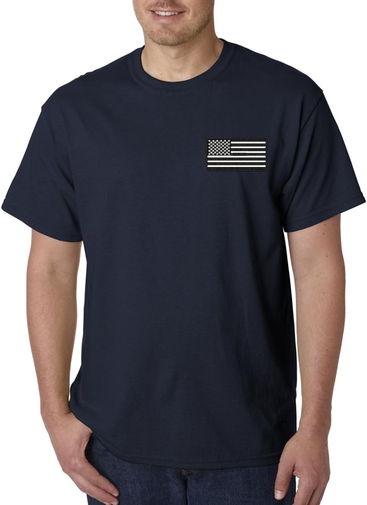 A2S Embroidered Black American Tactical Flag USA T-Shirt S-5XL
