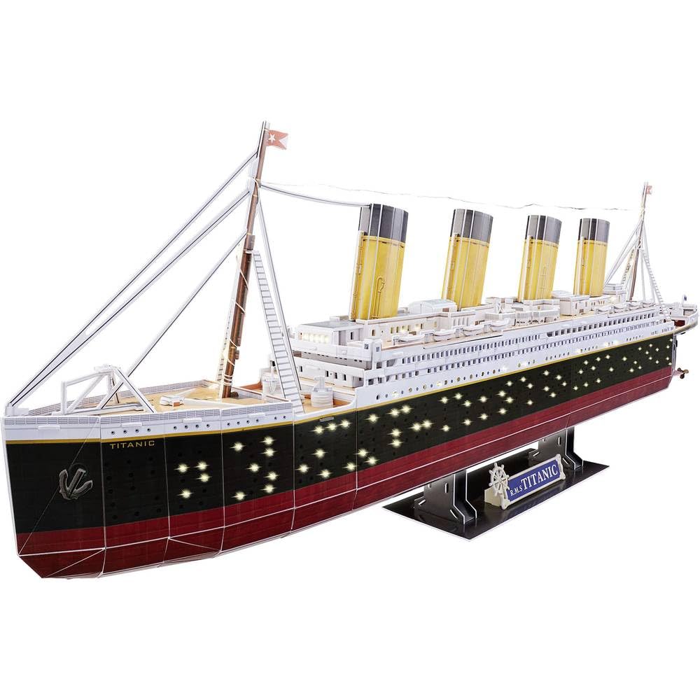 Revell 3D Puzzle 00154 RMS Titanic - LED Edition 266 Pieces, Highly Detailed, Stunning Light Effects, Over 87cm in length, Fun & Easy To Build