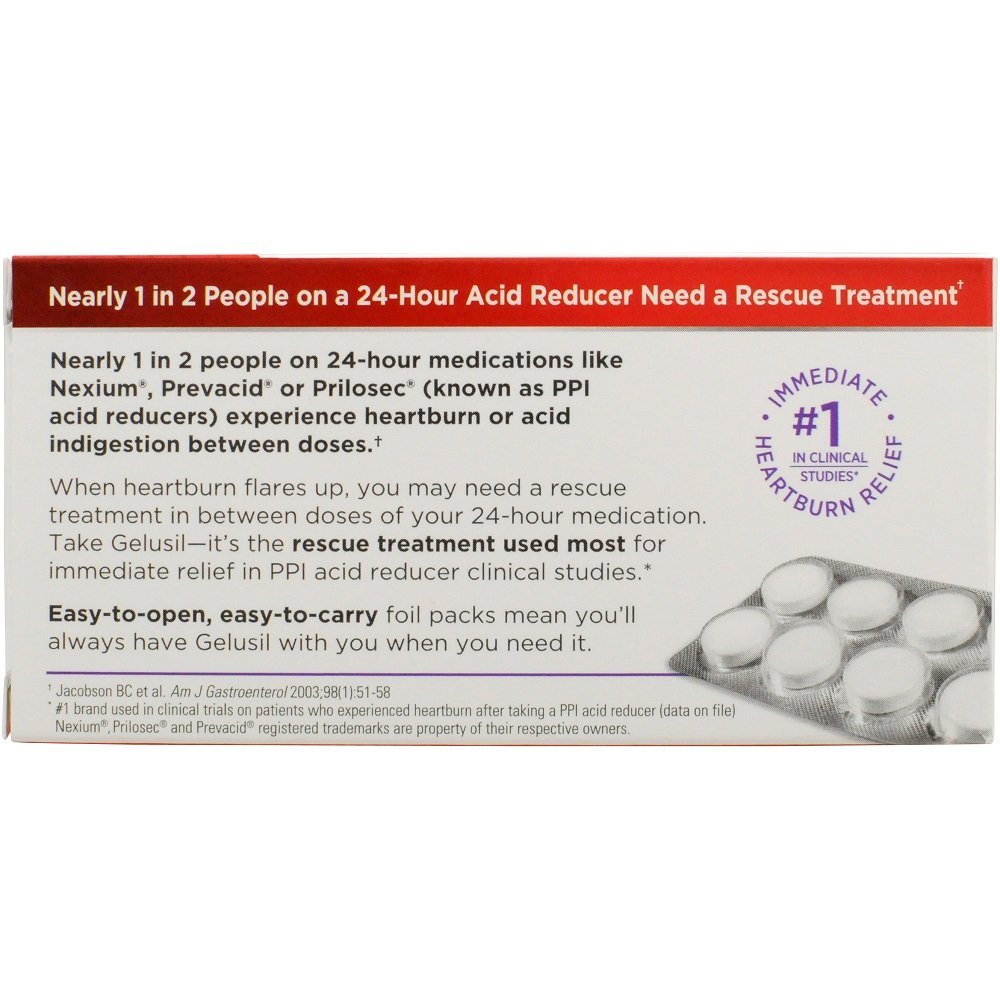 Gelusil Antacid/AntiGas Tablets Cool Mint, 100 Tablets (Pack of 4