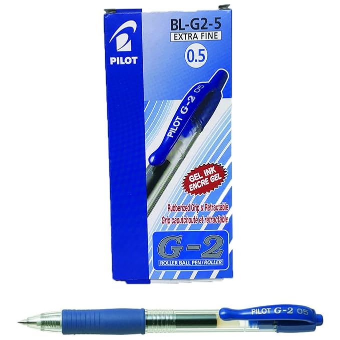 Pilot G205 Druck-Gelschreiber mit Gummi-Griffzone 0,5 mm Schreibspitze 0,3 mm Strichbreite 12 Stück blau
