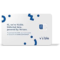 Amazon Com Visible Wireless Sim Card As Low As 25 Mo Unlimited Data Prepaid Cell Plan Cell Phones Accessories