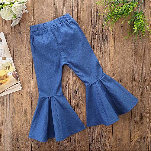 Kehen Kid Toddler Little Girls Denim Jeans Bell Bottom Flare Pants Leggings Trousers Blue 18 Months