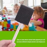 Conda 50 Piece Foam Brush Set Wood Handle - Assorted Sizes for Acrylics Stains view 9
