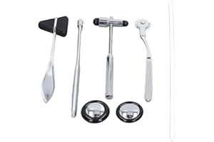 Neurological Reflex Set - 5pcs Stainless Steel Multifunctional Portable Medical Percussion Reflex for Cutaneous and Superfici