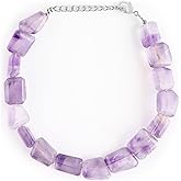 Sunshinegems Natural Amethyst Gemstone Nuggets Bracelets, Bracelets Jewelry for Women, Healing Crystals, Chain 8 inch Weight Approx 65 to 70 Carats Stone Size Approx 6X8 MM 10X12 MM