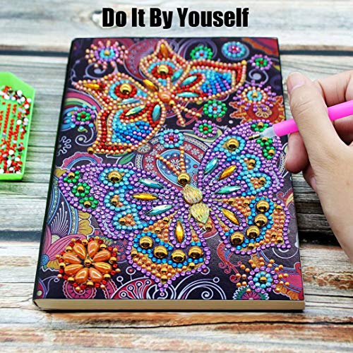 qiaoniuniu Diamond Painting for Kids Mosaic Making A5 Notebook Journals Notepad Gifts for Christmas (Butterfly)