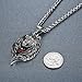 Aoiy Men's Stainless Steel Tribal Wolf Biker Pendant Necklace, Red, 24